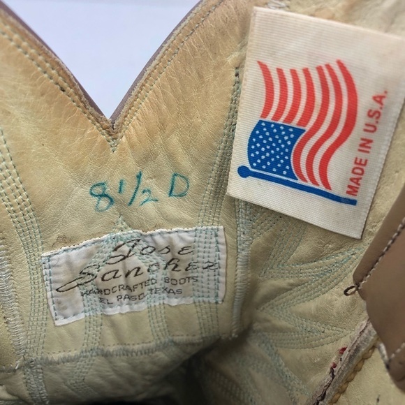 Jose Sanchez Lizard Leather Cowboy Western Boots - Picture 9 of 9